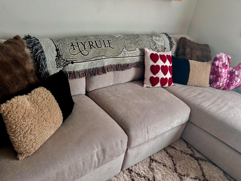 Hyrule Map, Breath of the Wild, Heirloom Woven Throw Blanket