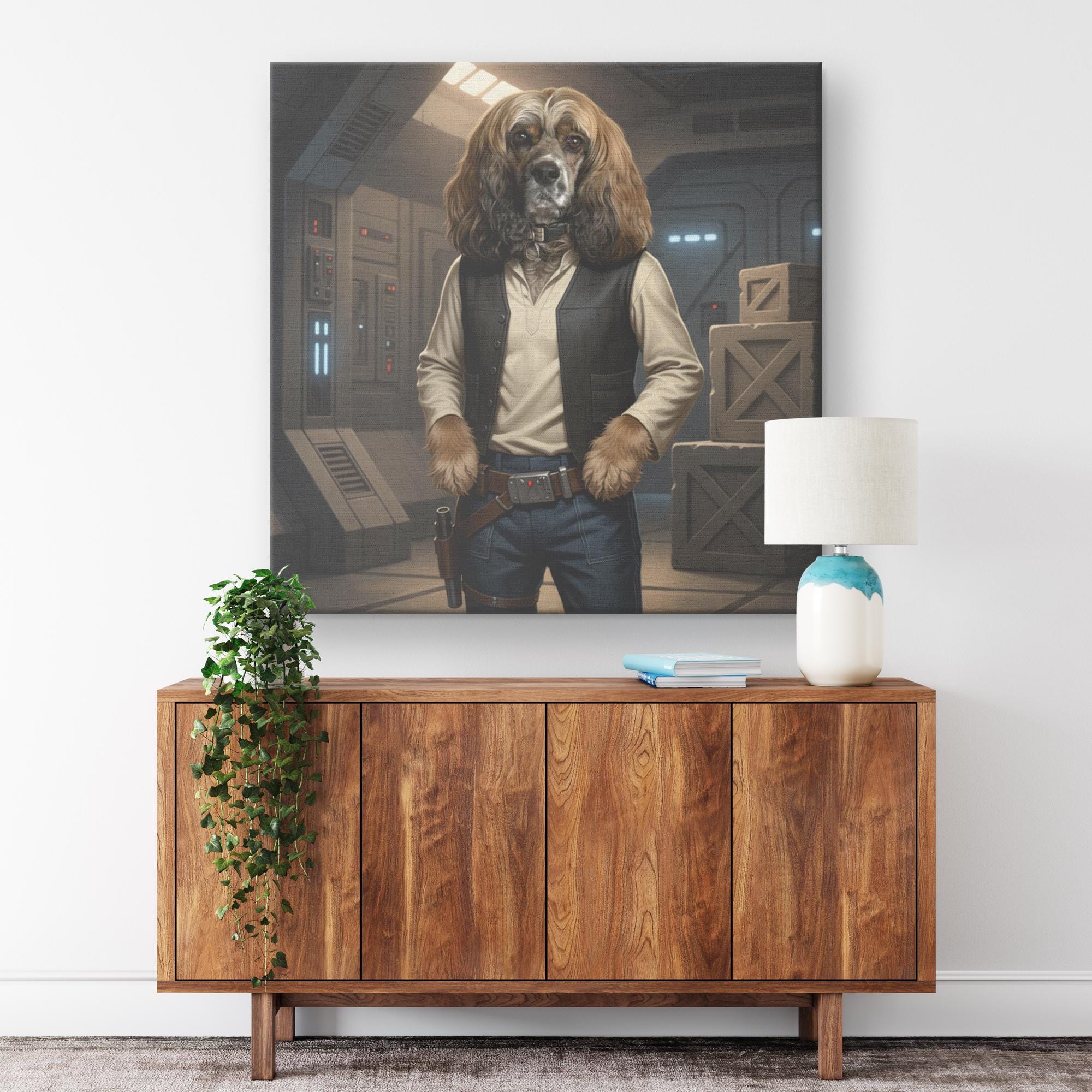 Custom Han Solo Canvas Pet Portrait | Star Wars Inspired Pet Art