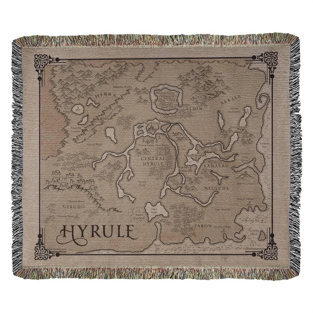 Hyrule Map, Breath of the Wild, Heirloom Woven Throw Blanket