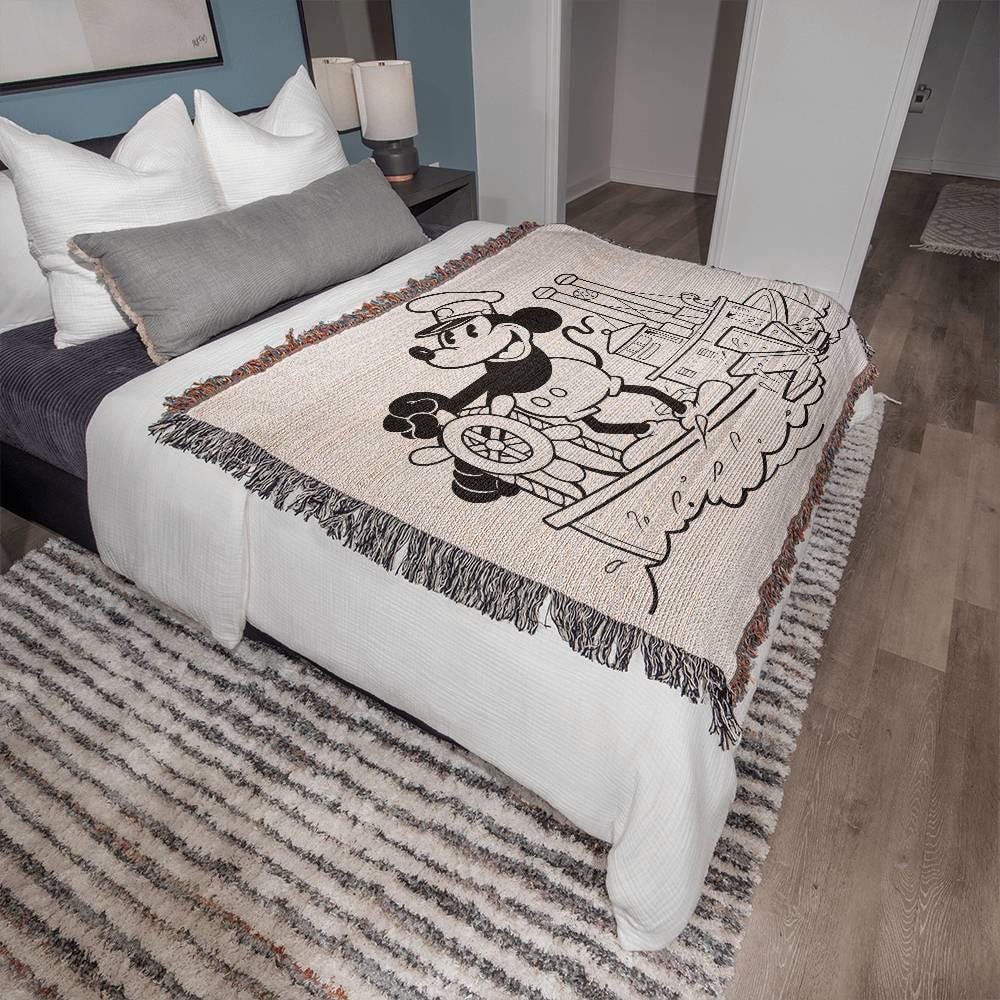 Steamboat Willie, Heirloom Woven Throw Blanket