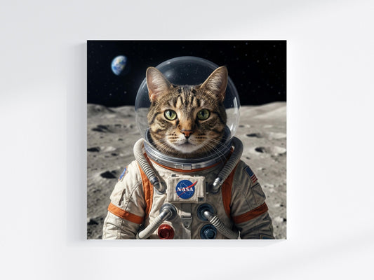 Astronaut Pet Portrait, Custom Space Explorer Art