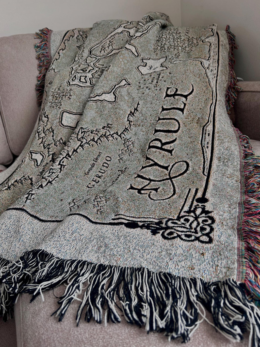 Hyrule Map, Breath of the Wild, Heirloom Woven Throw Blanket