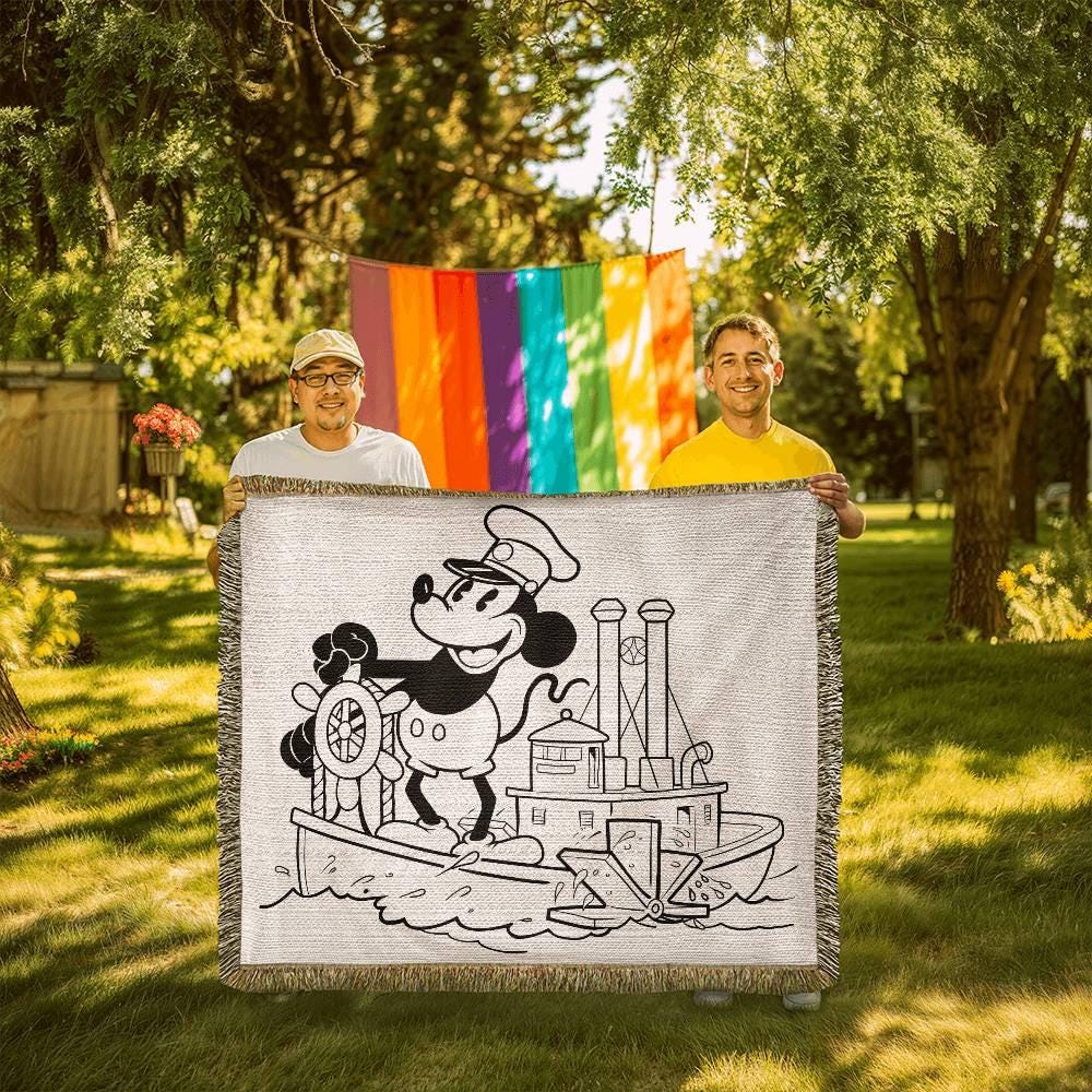 Steamboat Willie, Heirloom Woven Throw Blanket
