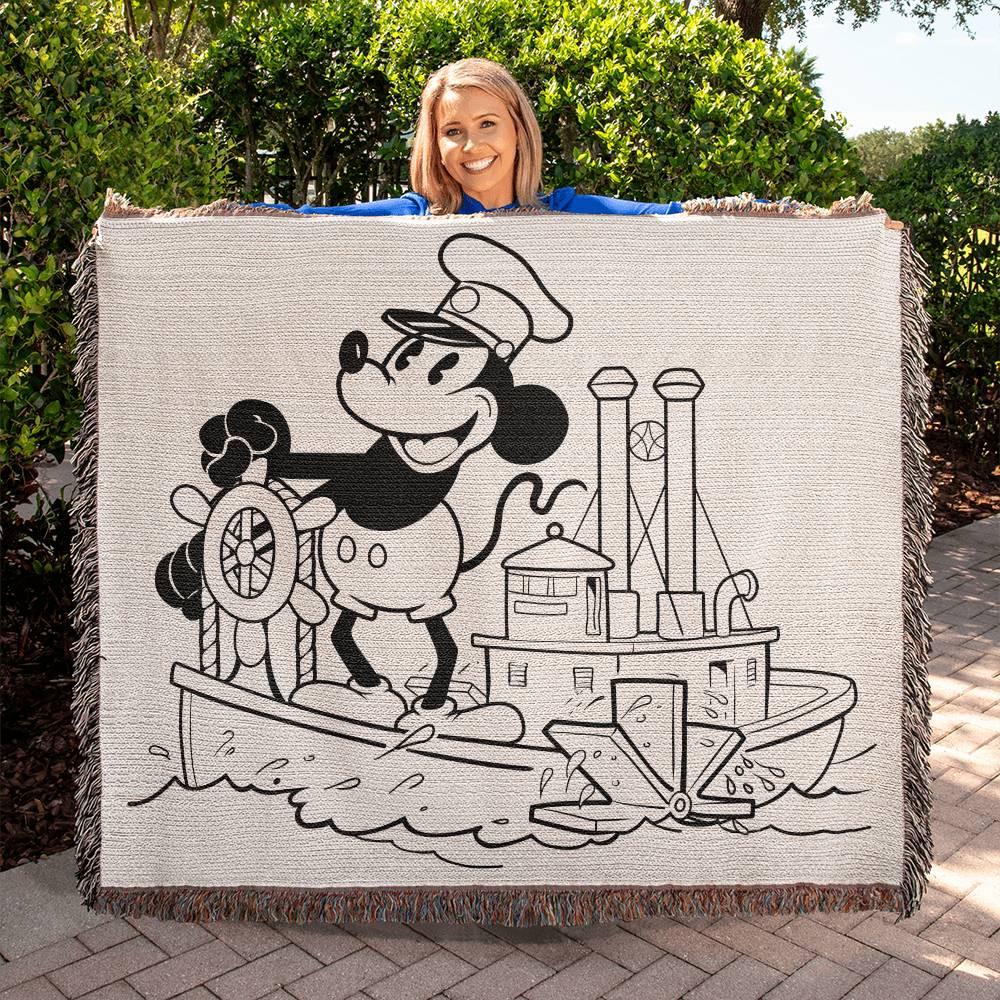Steamboat Willie, Heirloom Woven Throw Blanket