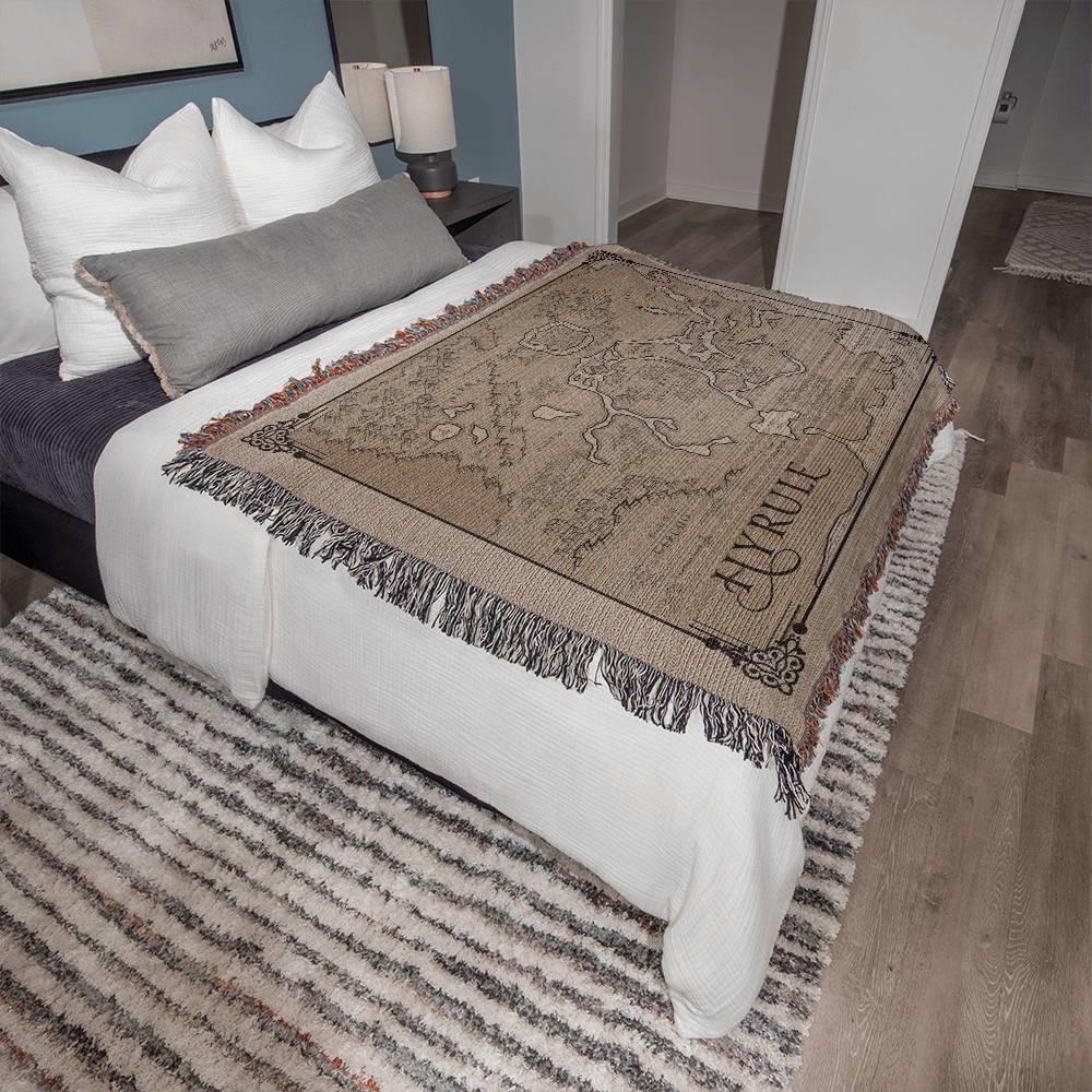 Hyrule Map, Breath of the Wild, Heirloom Woven Throw Blanket