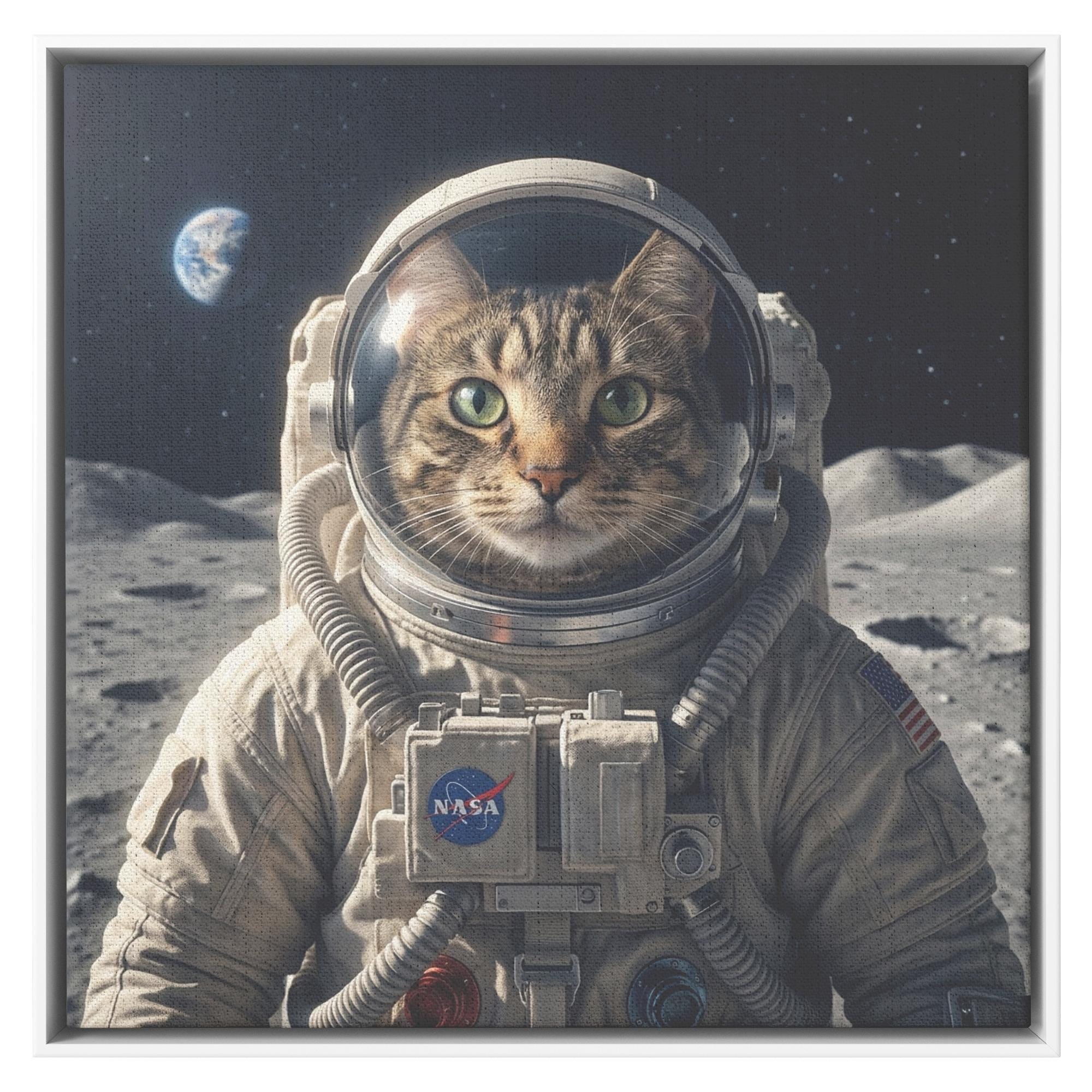 Astronaut Pet Portrait, Custom Space Explorer Art
