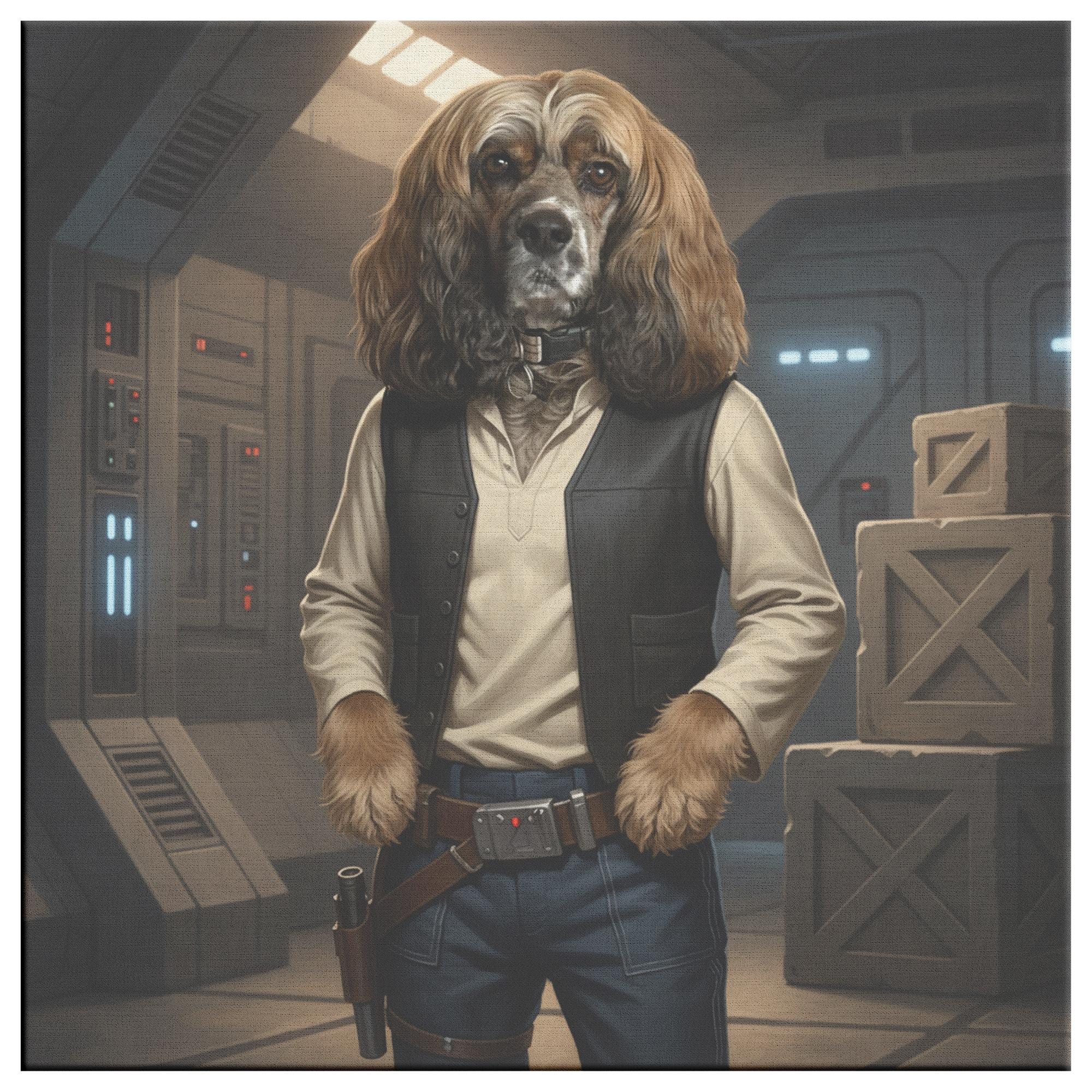 Custom Han Solo Canvas Pet Portrait | Star Wars Inspired Pet Art