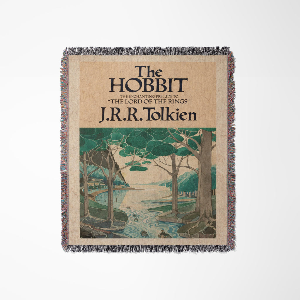 The Hobbit Book Cover Woven Blanket