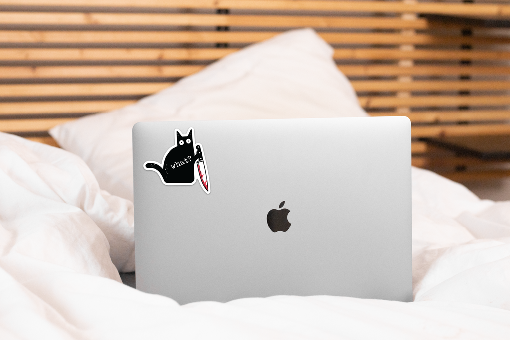 Murder Cat Sticker - what? kitten, kitty, animal, adopt