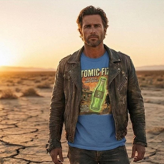 Comfort Colors® Retro Sci-Fi Wasteland T-Shirt, Atomic Age Soda Graphic Tee, Post-Apocalyptic Gamer Gift, Vintage 1950s Dystopian