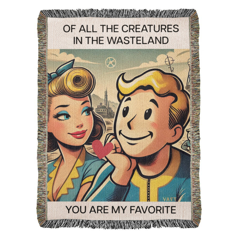 Fallout-Inspired Throw Blanket, Personalized Hair Color Options
