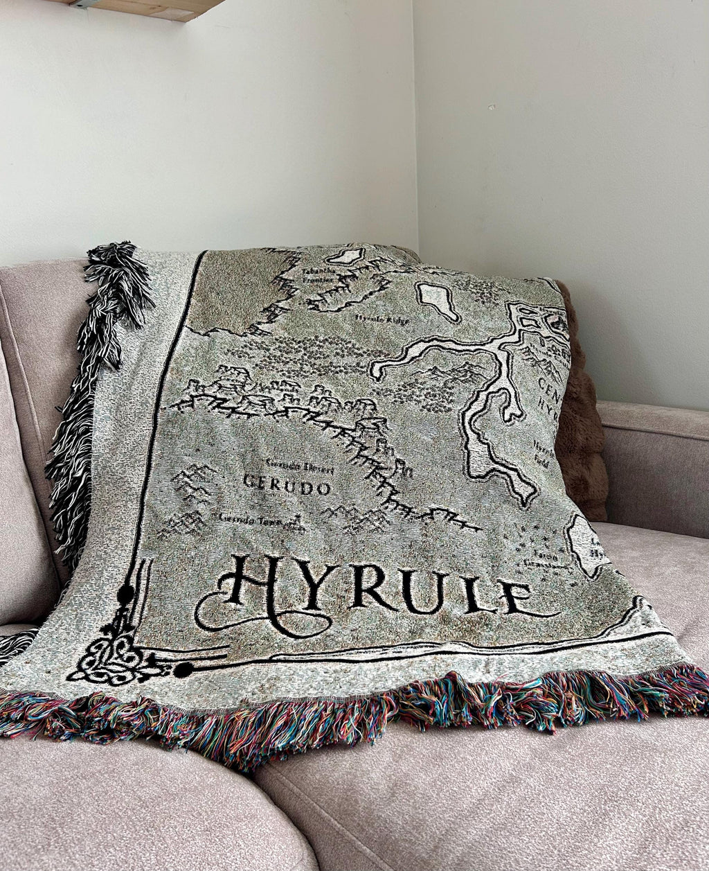 Hyrule Map, Breath of the Wild, Heirloom Woven Throw Blanket