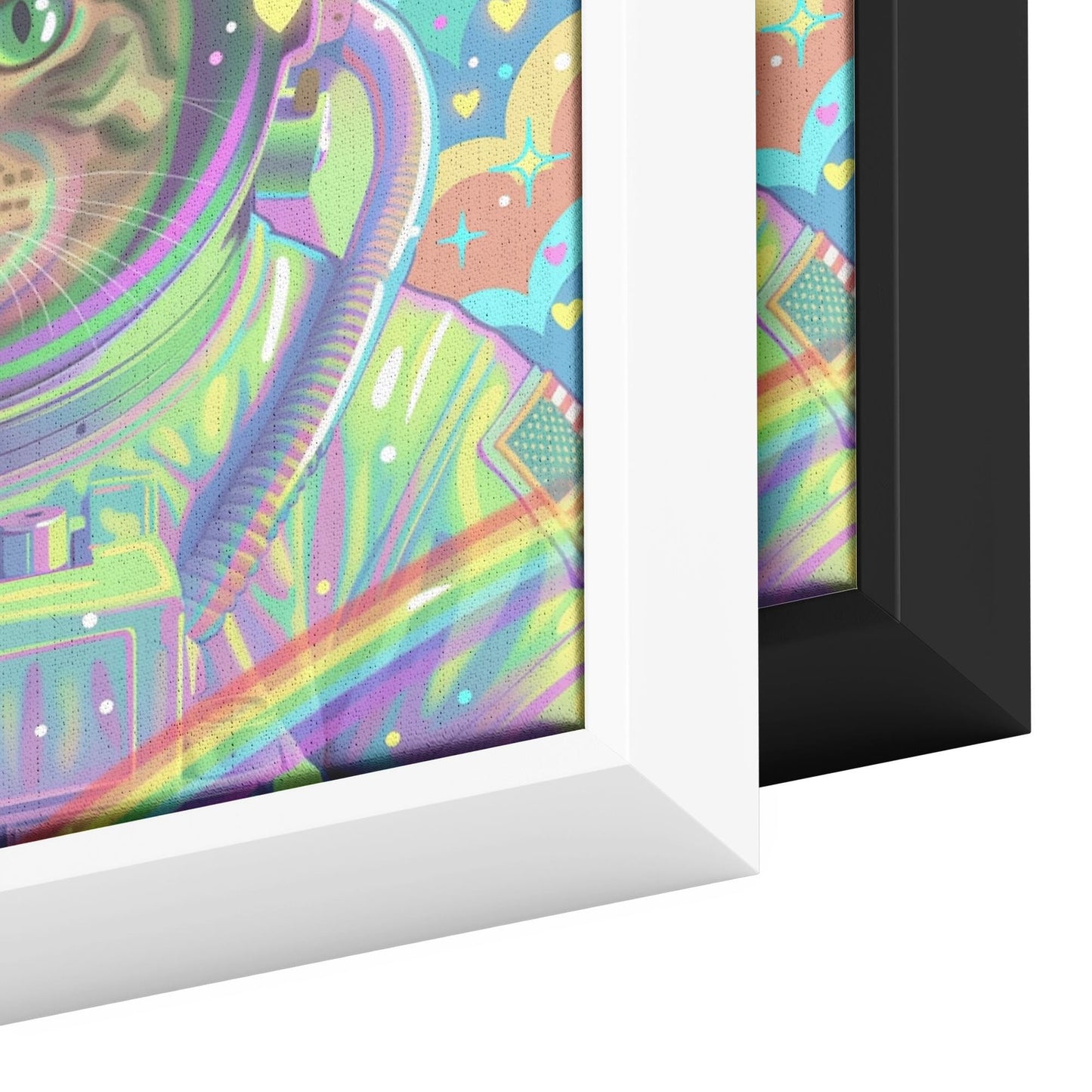 Astronaut Pet Portrait, Custom Space Explorer Art, Rainbow, Colorful