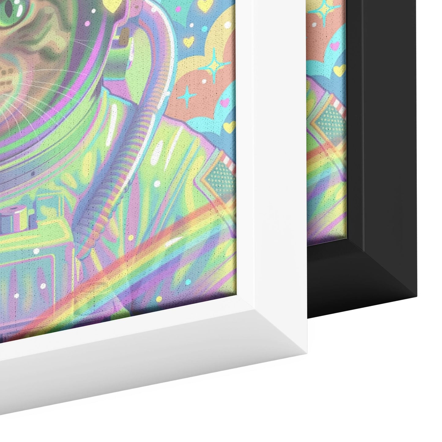 Astronaut Pet Portrait, Custom Space Explorer Art, Rainbow, Colorful