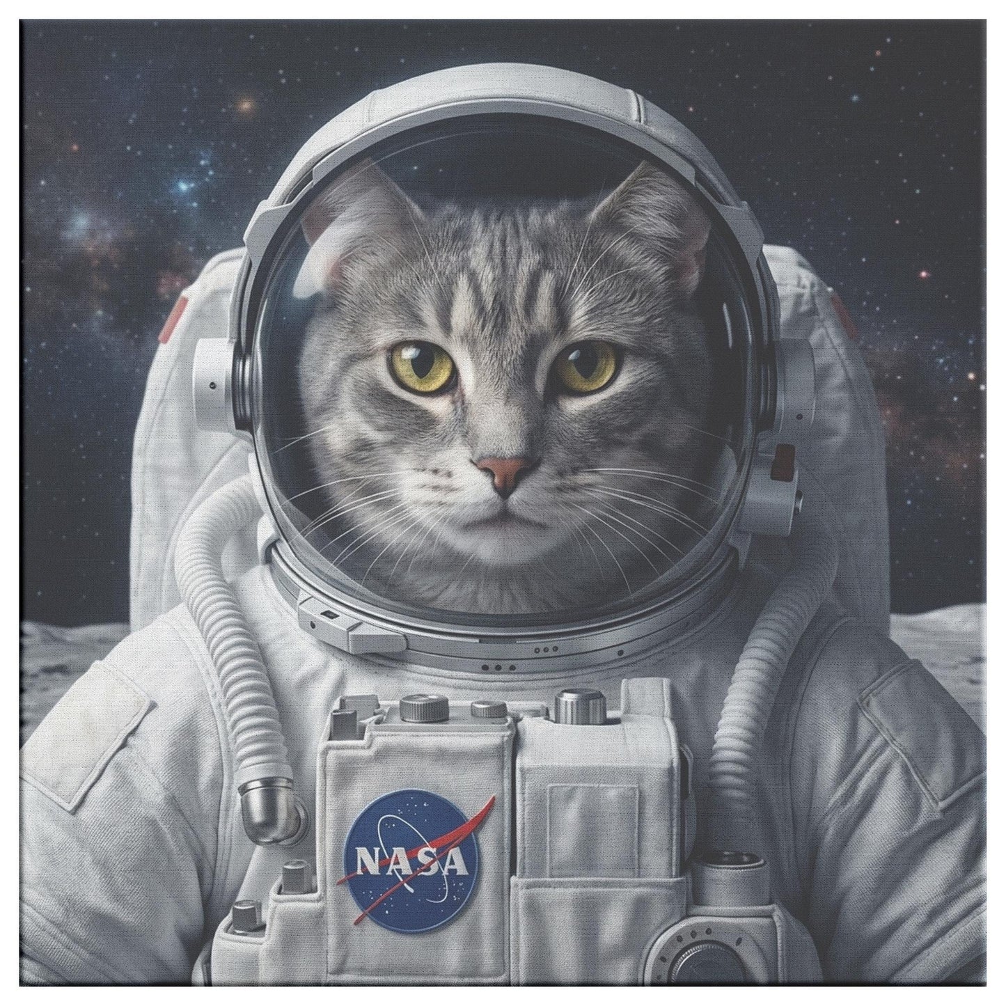 Astronaut Pet Portrait, Custom Space Explorer Art