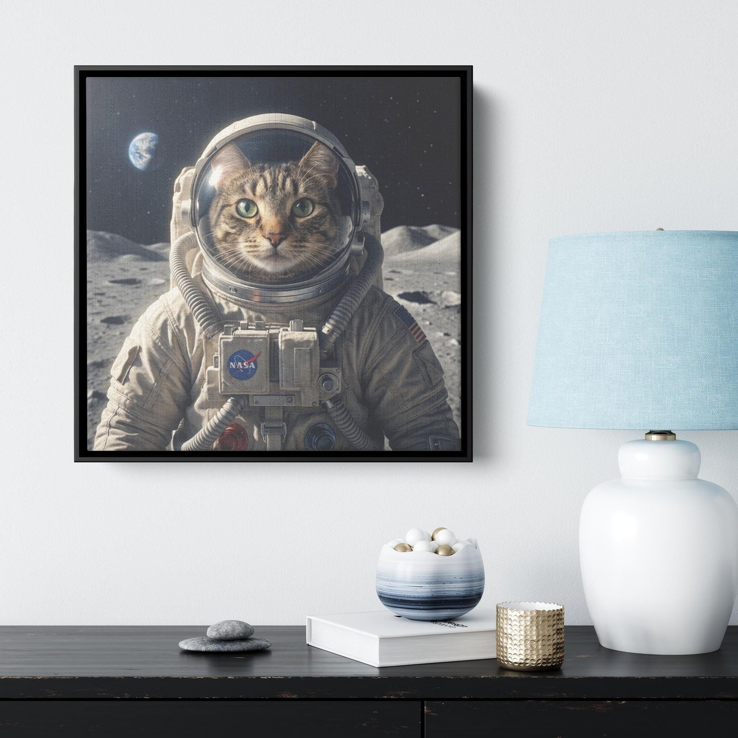 Astronaut Pet Portrait, Custom Space Explorer Art