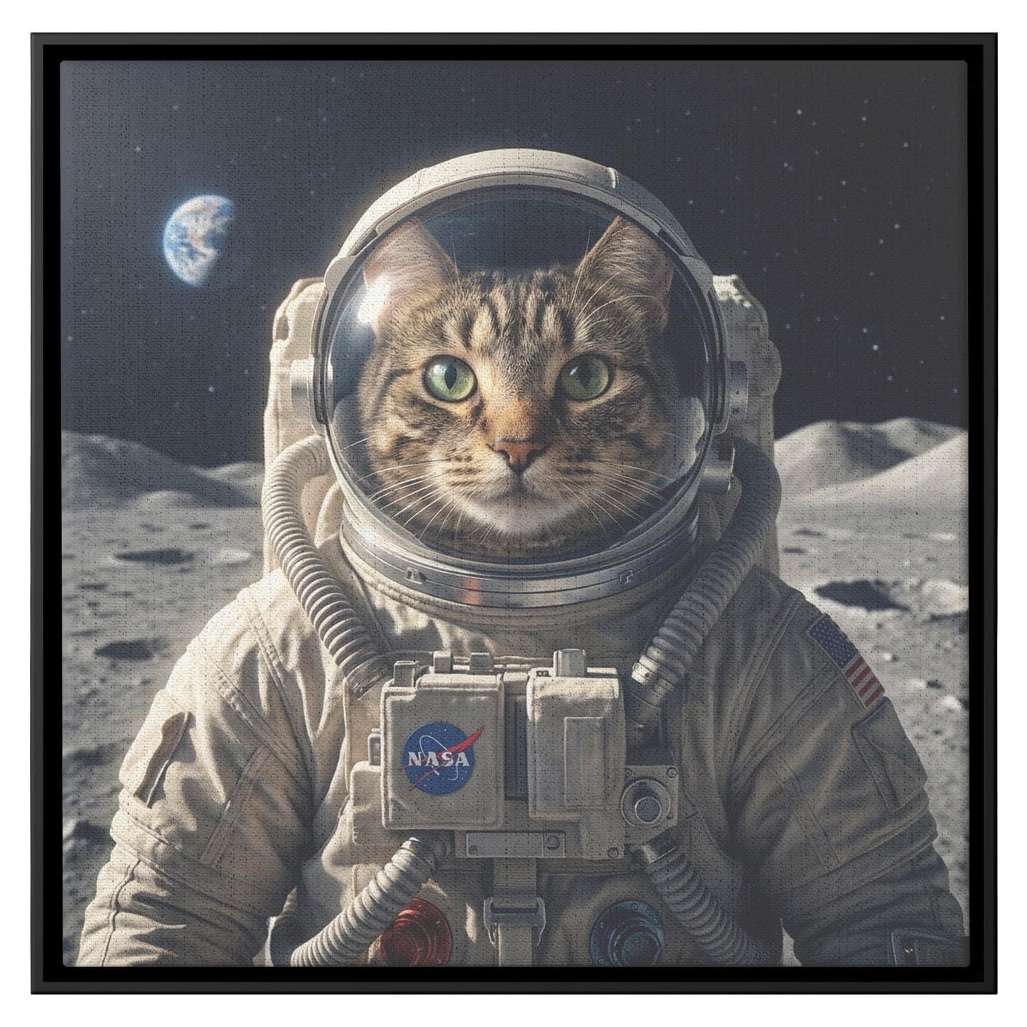 Astronaut Pet Portrait, Custom Space Explorer Art